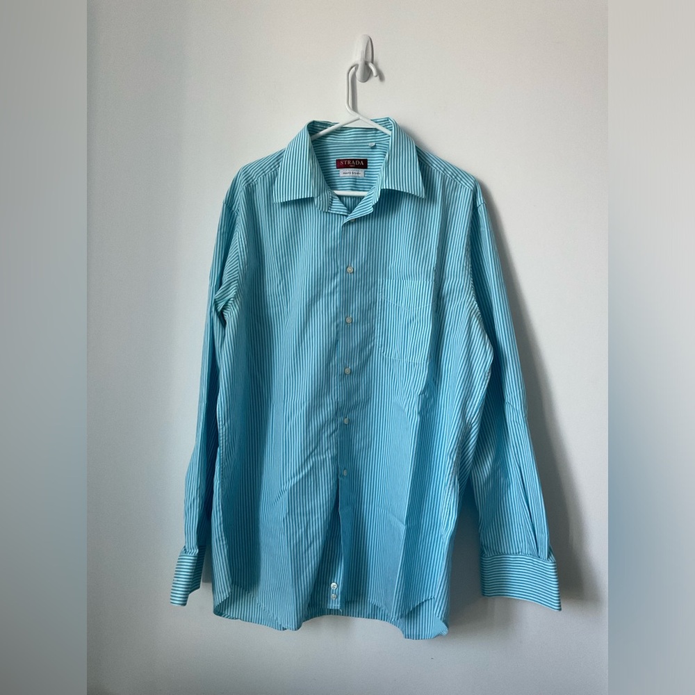 STRADA Italy Men's Pinstripe Button up Shirt